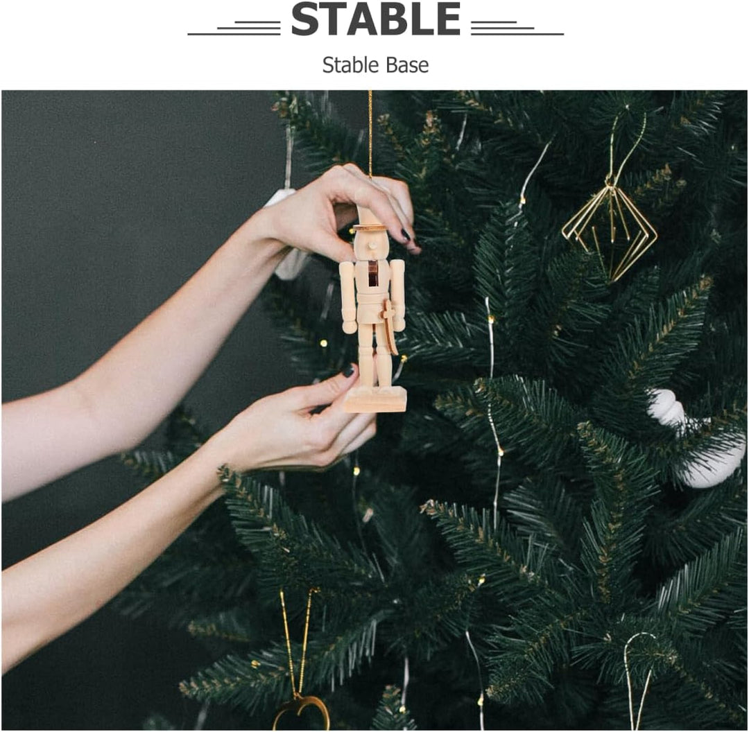TOYANDONA 6 Stück DIY Nussknacker Soldat Figuren aus Holz Unbemalt zum Bemalen Stabile Weihnachtsdek