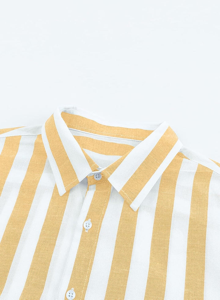 Meilicloth Herren Hemd Langarm Sommer Gestreifte Freizeithemden Casual mit Knöpfen Regular Fit XXL B