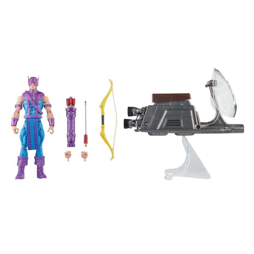 Marvel Hasbro Legends Series Hawkeye mit Sky-Cycle Avengers 60th Anniversary, Action-Figur zum Samme