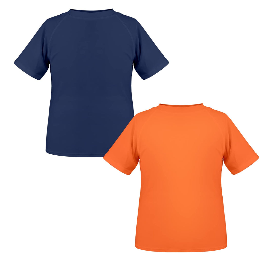 TIZAX 2 Stück Kinder UV Shirt Kurzarm Jungen Badeshirt Schwimmshirt Schnelltrocknend UPF 50+ Sonnens