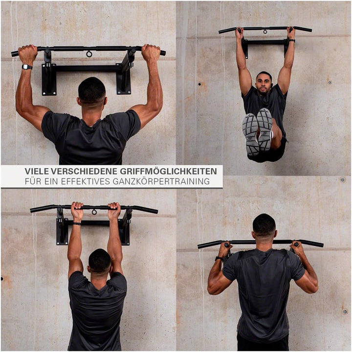 Klimmzugstange zur Wandmontage, Wandreck, Pull Up Reck, 6 gepolsterte Griffe