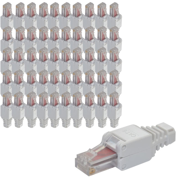 Premium X 50x Netzwerkstecker CAT6 RJ45 Adapter Kupplung für CAT5 und CAT6 Verlegekabel Patchkabel A
