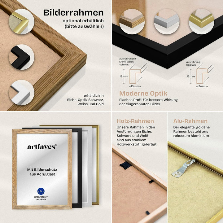 ARTFAVES® Poster Set - WINE TIME | Wanddeko Wohnzimmer & Küche & Esszimmer | 8 moderne Wandbilder |