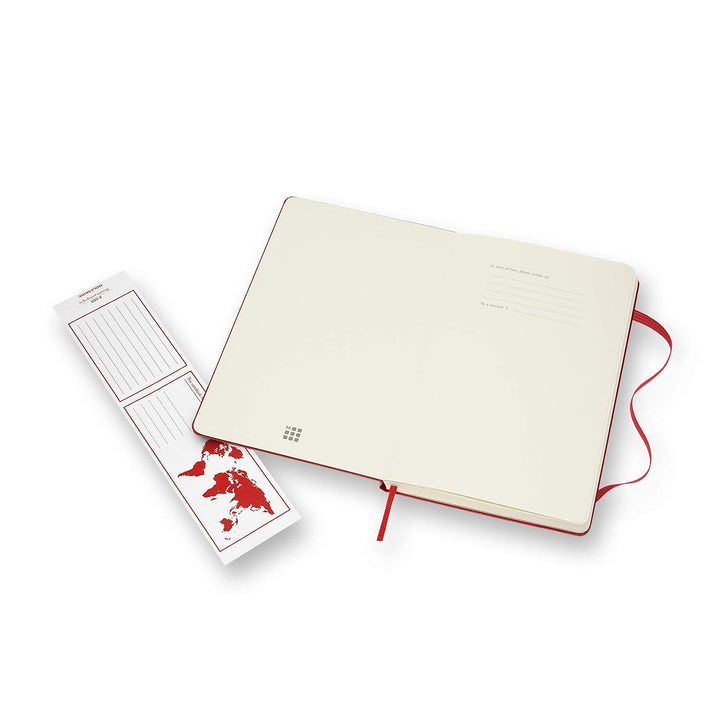 Moleskine - Klassisches Blanko Notizbuch - Hardcover mit Elastischem Verschlussband - Farbe Scharlac