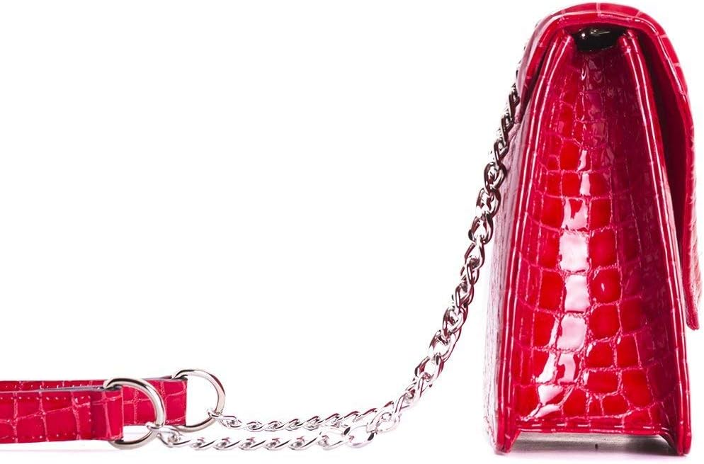 L’Intervalle Damen Amandine Stofftasche Red Croco, Red Croco