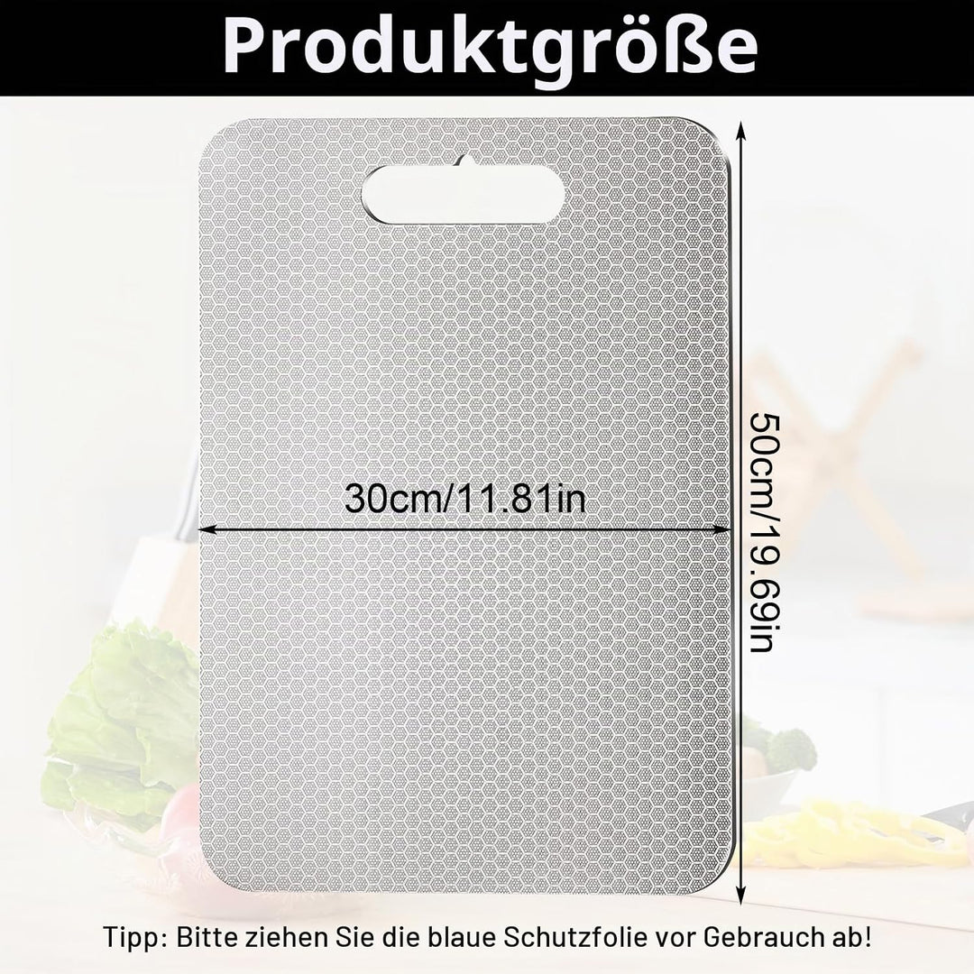 Titan Schneidebrett, S316 Schneidebrett Edelstahl, BPA-freies Doppelseitiges Lebensmittel Titanium C