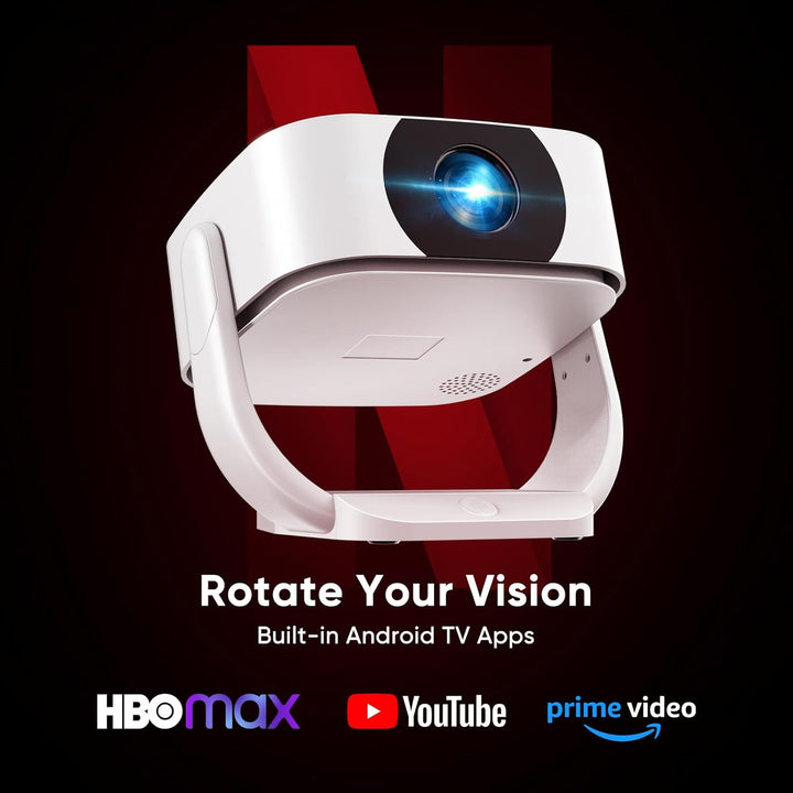 [Built-in Apps] Beamer, E-Fokus/Auto Trapezkorrektur Mini Beamer 4K Native 1080P, WiFi Buetooth Trag