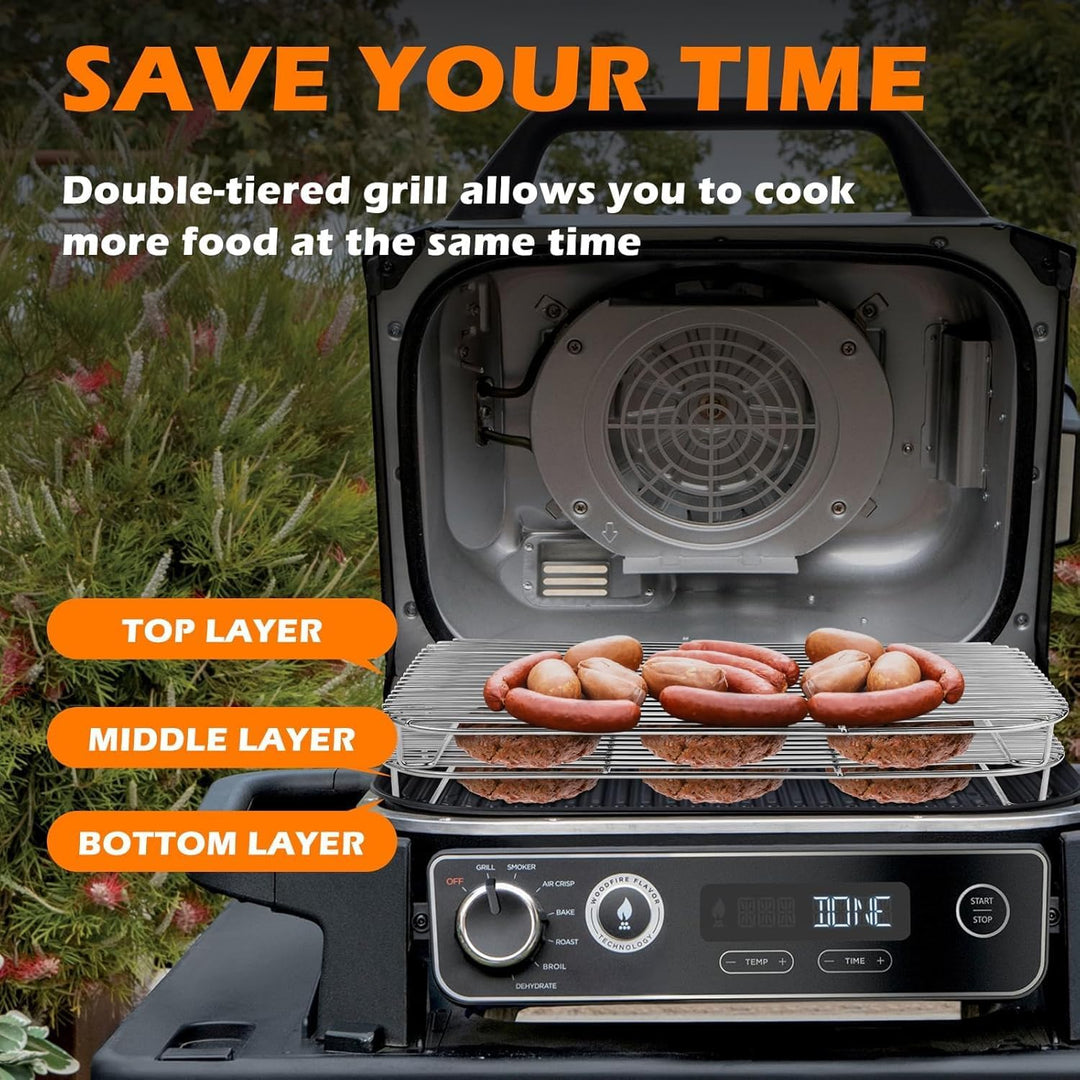 Edelstahl Grillrost für Ninja Woodfire OG701EU perfekt zum Räuchern grosser Fleischstücke Rost Grill
