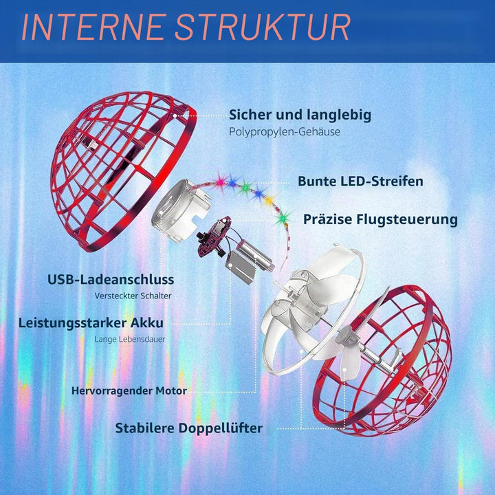 2026 Fliegender Ball Spielzeug FüR Junge, Hover Flying Rotierender Schwebeball Magischer Boomerang S