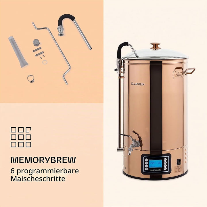 Klarstein Mundschenk Maischekessel Copper 30 Liters 30 Liters Copper, 30 Liters Copper