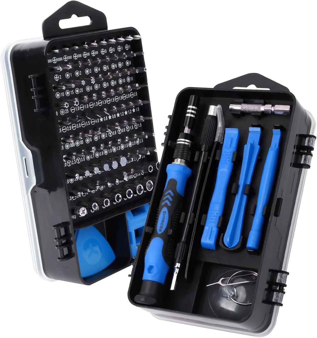 SHARDEN Feinmechaniker Schraubendreher Set, 122 in 1 Mini Präzisions Werkzeug Kit mit Torx T2 T5 T6