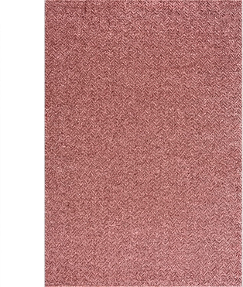 payé Teppich Wohnzimmer - Rosé - 200x290cm - Meliert Muster - Einfarbig - Hoch Tief Effekt - Kurzflo