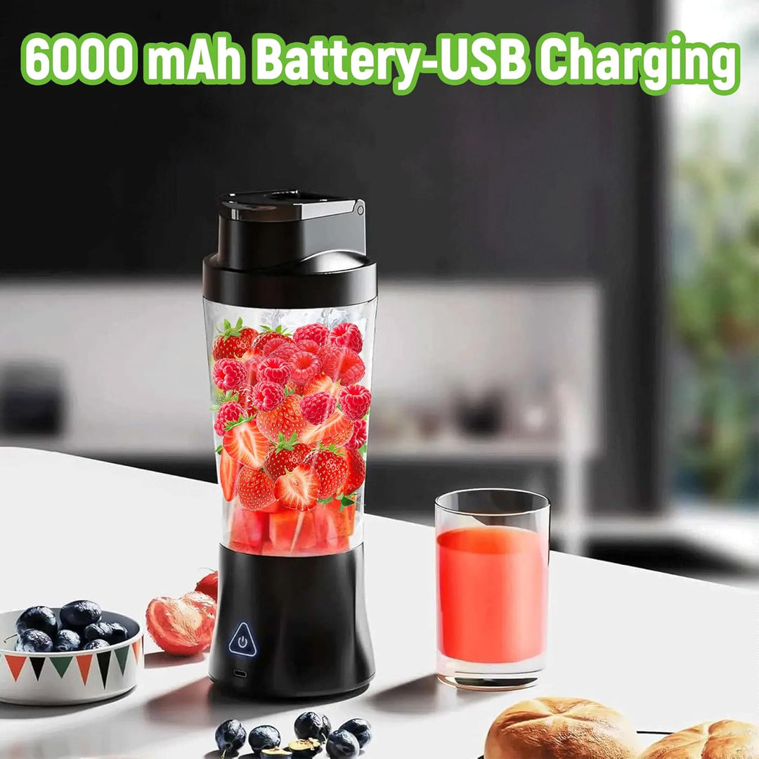 Tragbarer Mixer 700ml Smoothie Maker to Go, Tragbarer Entsafter mit 6 Klinge und USB Wiederaufladbar