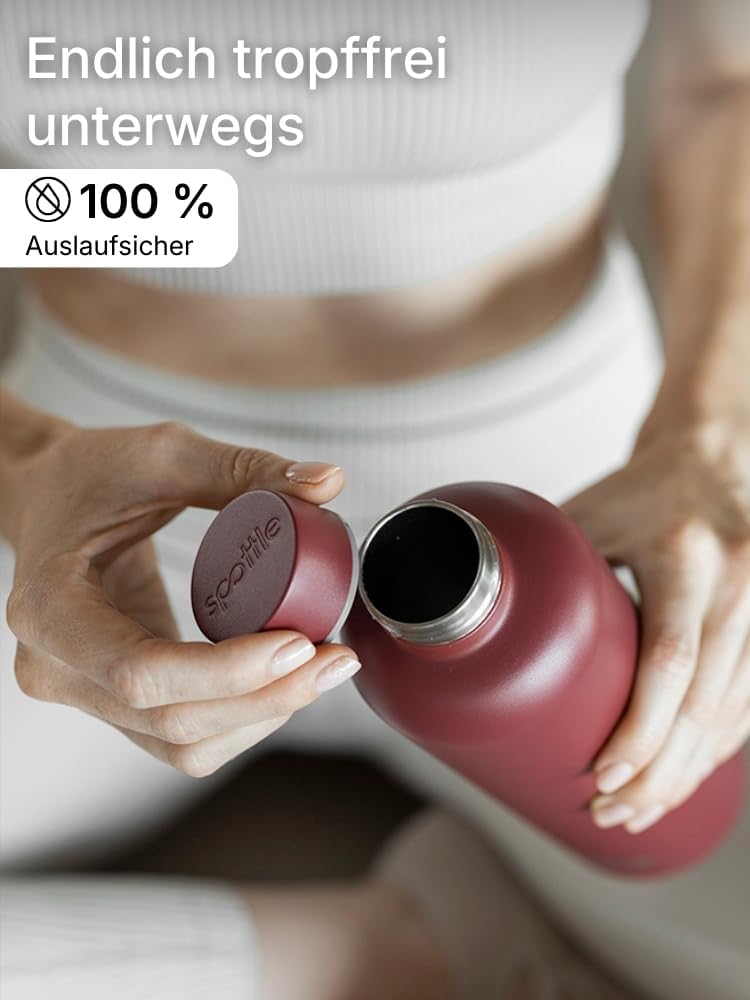 spottle Edelstahl Trinkflasche 750ml – Thermosflasche aus Metall, doppelwandig, vakuumisoliert, Kohl