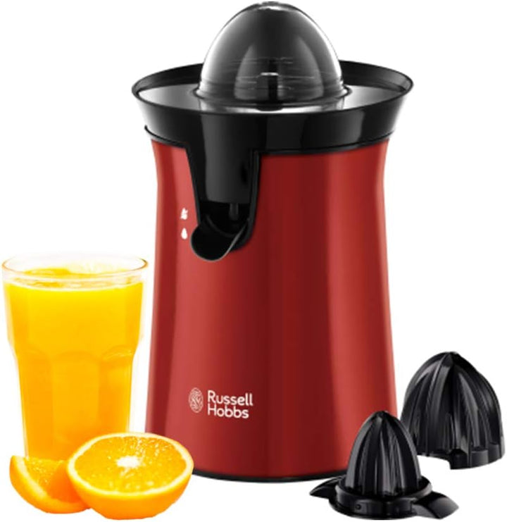 Russell Hobbs Orangenpresse & Zitruspresse elektrisch [links-& rechtsrotierend, 2 Presskegel für Zit