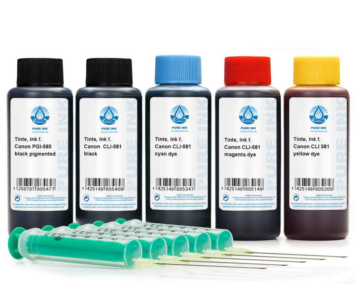 Nachfülltinten Set für Canon PGI-580 und CLI-581, Foto Blau