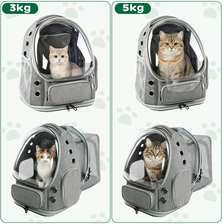 Erweiterbar Katzenrucksack mit Fenster Hunderucksack bis 8kg Katzenrucksack Grosse Katzen Cat Backpa