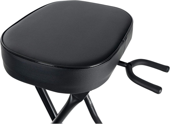 Rocktile Gitarrenhocker mit Gitarrenhalter - Hocker und Ständer in einem - rechteckige Sitzfläche -