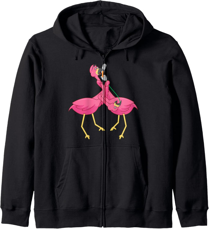 Pink Flamingo Wir Feiern Nicht Wir Eskalieren Bier Bong Kapuzenjacke