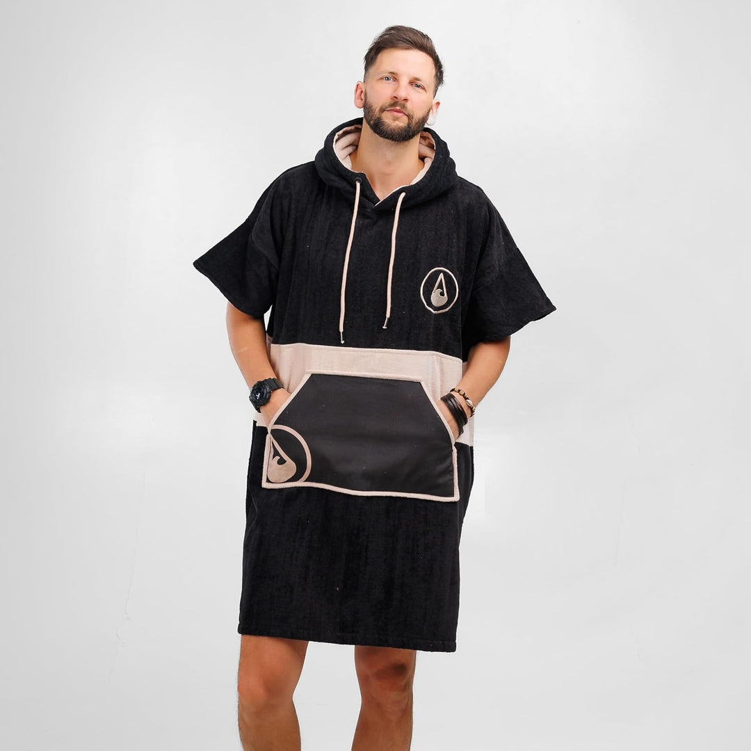 WAVE HAWAII Barravento Surfponcho für Körpergrössen 160-190 cm Poncho 100% ÖKO Baumwolle Velours Umk