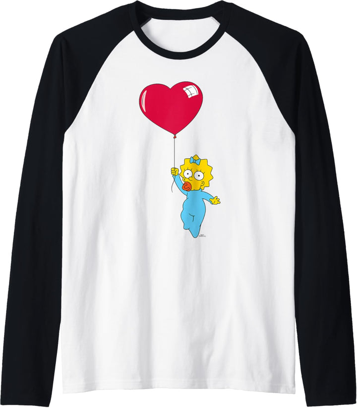 The Simpsons Maggie Heart Balloon Valentine's Day Raglan