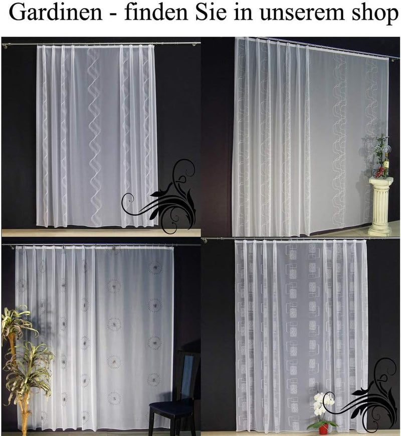 EASYHomefashion Fertiggardine nach Mass Voile Store weiss, massgefertigt, halbtransparent mit 5er-FA