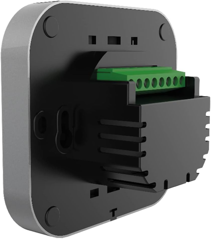 WLAN-fähiges Raumthermostat für elektrische Fussbodenheizungen in Schwarz mit Kindersicherung