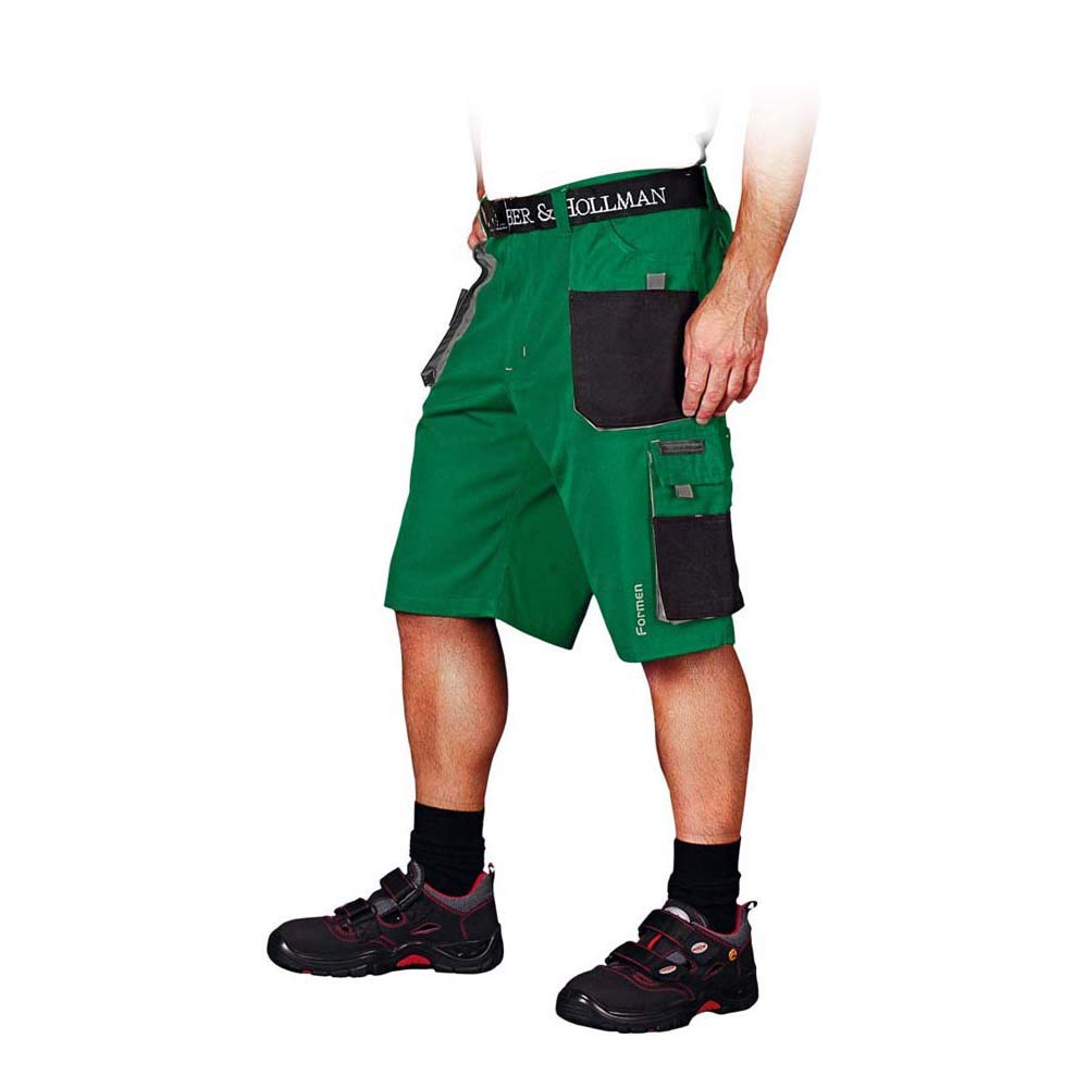 Leber&Hollman Kurze Arbeitshose Sicherheitshose Schutzhose Hose NEU (LH-FMN-TS-ZBS) 3XL Grün-schwarz