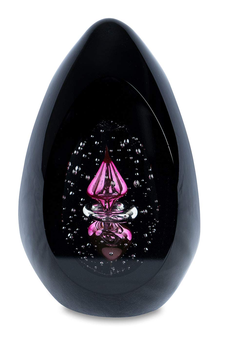 levandeo Design Glas Skulptur H15cm Schwarz Rosa Kunst Unikat Briefbeschwerer Deko Figur Glasdeko, R