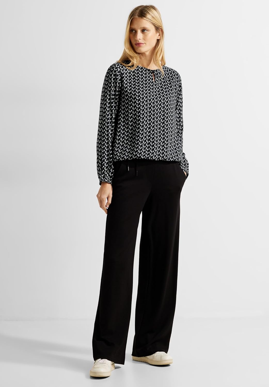 Cecil Damen Bluse mit Minimalprint XS Black (Schwarz), XS Black (Schwarz)