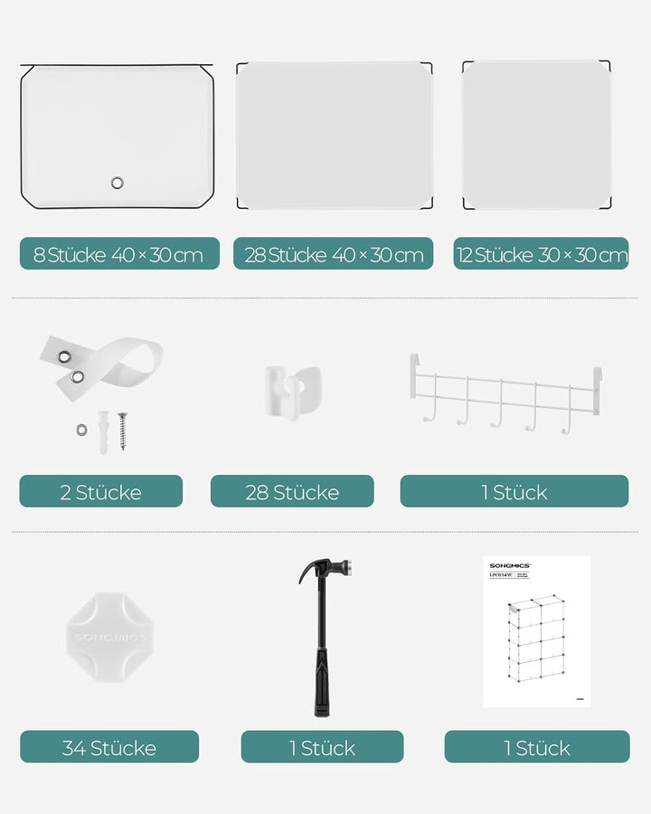 SONGMICS Schuhregal, Schuhschrank, für Garderobe und Eingangsbereich, anpassbar, 8 Fächer, für bis z