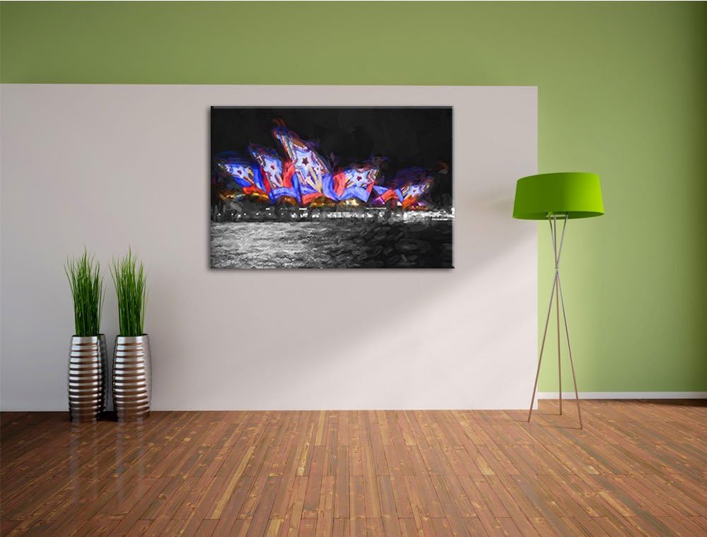 Dark beeindruckende Sydney Opera House Sternenbeleuchtung schwarz/weiss Deluxe Format: 100x70 cm auf