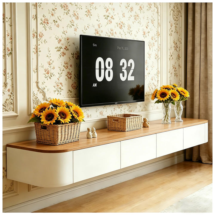 An der Wand befestigte TV-Konsole, Sich hin- und herbewegender TV-Ständer mit Schubladen und Tür, Me
