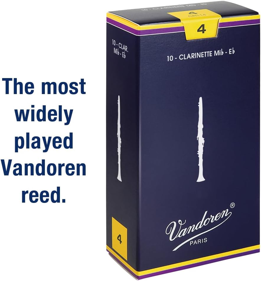 Vandoren CR114 Traditionelle Blätter für Eb-Klarinette, Stärke 4, 10 Stück, Stärke 4
