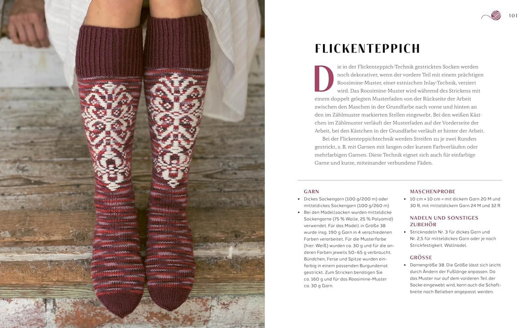 Kuschelsocken aus Wollresten: Garn aufbrauchen und einzigartige Socken stricken. Das Strickbuch fürs