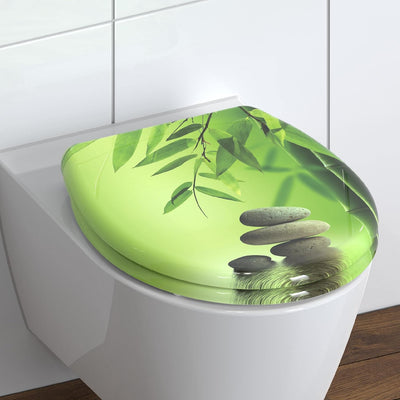 SCHÜTTE WC-Sitz Duroplast GREEN GARDEN, Toilettensitz mit Absenkautomatik und Schnellverschluss für