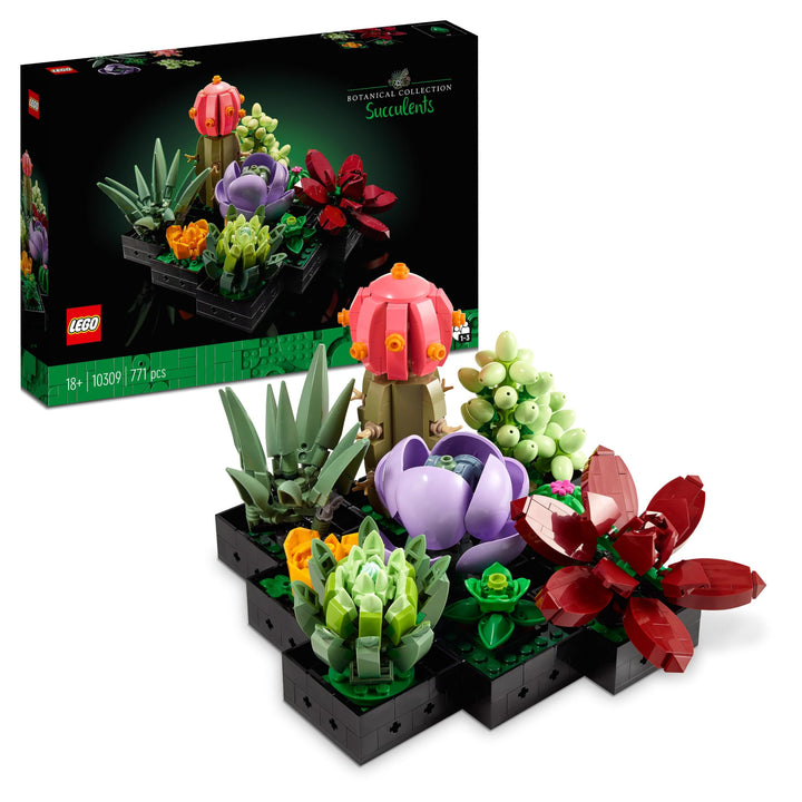 LEGO 10309 Icons Sukkulenten Künstliche Blumen Set für Erwachsene, Blumenstrauss-Bausatz, Kreatives