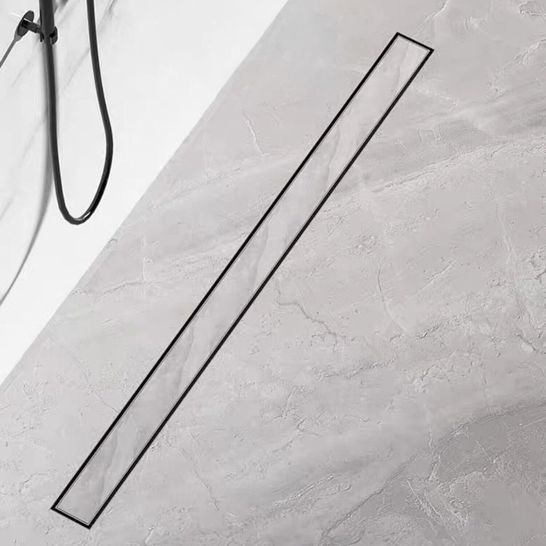 Duschrinne 40 cm Komplettset, Edelstahl Ablaufrinne, Extra flache befliesbare Duschrinne mit Haarsie