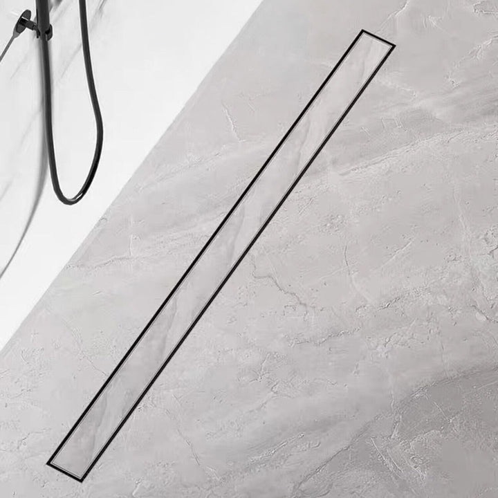 Duschrinne 100 cm Komplettset, Edelstahl Ablaufrinne, Extra flache befliesbare Duschrinne mit Haarsi