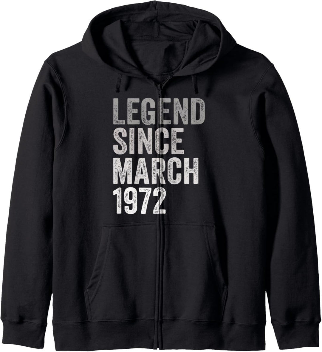 Legende seit März 1972 Geburtstag Monat und Jahr Kapuzenjacke