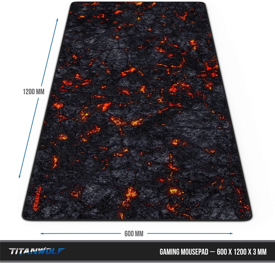 Titanwolf - Übergrösse Mauspad Gaming Titanwolf 1200x600mm XXXL Mousepad gross mit Motiv Tischunterl