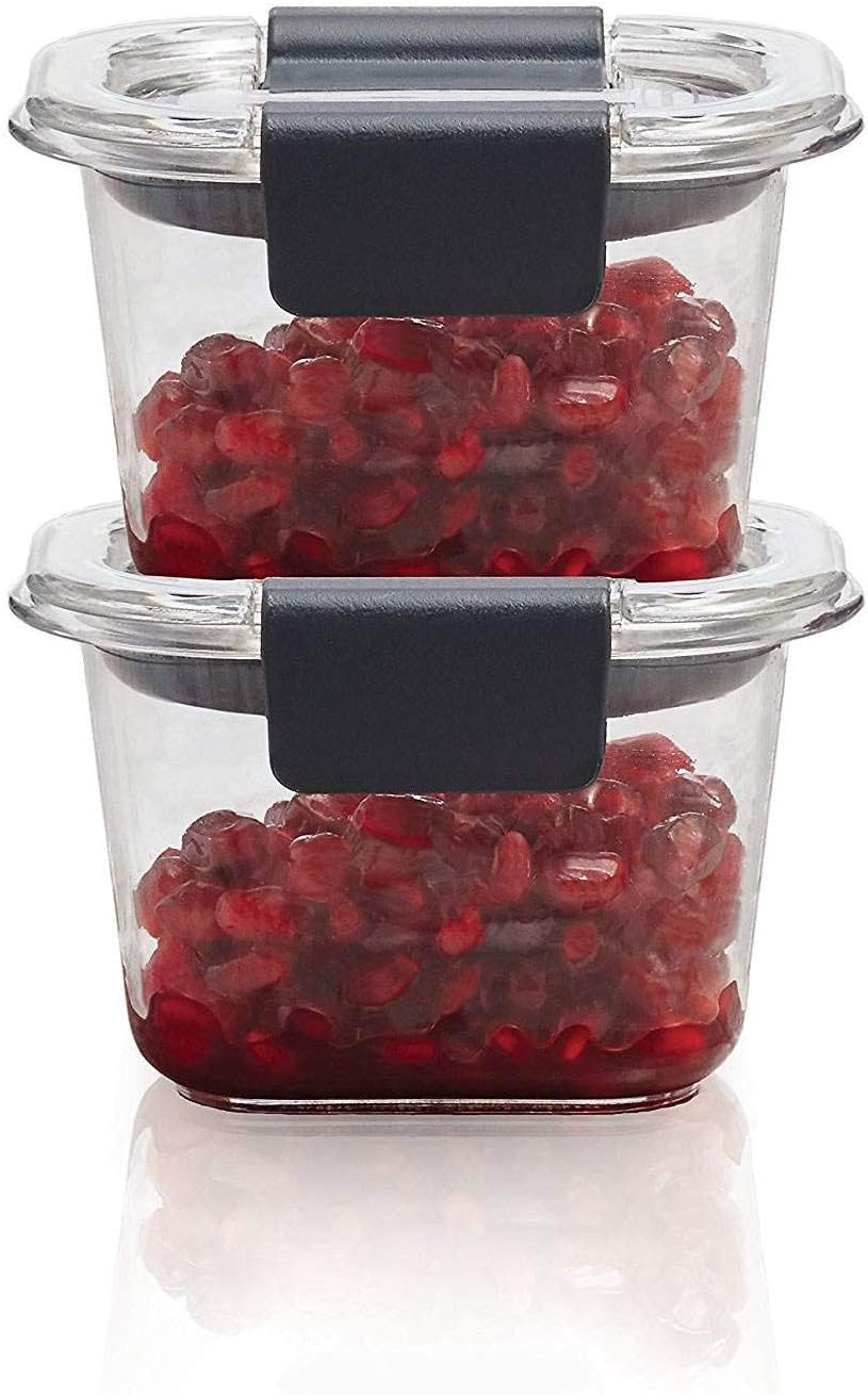 Rubbermaid Brilliance Frischhaltebehälter, Mini, 0,5 Tasse, transparent, 2 Stück .5-Cup, 2-Pack Vort