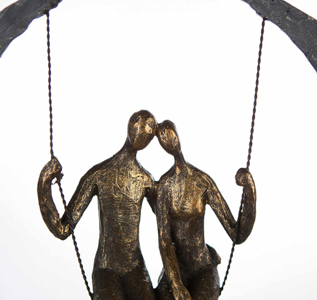 Casablanca Deko Skulptur Figur - Swing Poly/Metall - bronzefarben - Höhe 30 cm Höhe 30 cm Bronzefarb