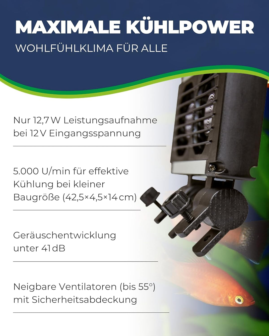 Hobby 10955 Aqua Cooler V6, Ventilator zur Kühlung des Aquariums, 6 Ventilatoren 6 Ventilatoren schw