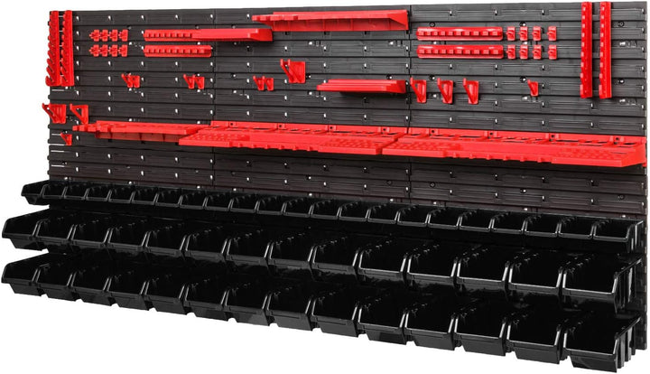 PAFEN Werkstattregal Wandregal | 1728 x 780 mm | Lagersystem mit Werkzeughalterungen und Stapelboxen