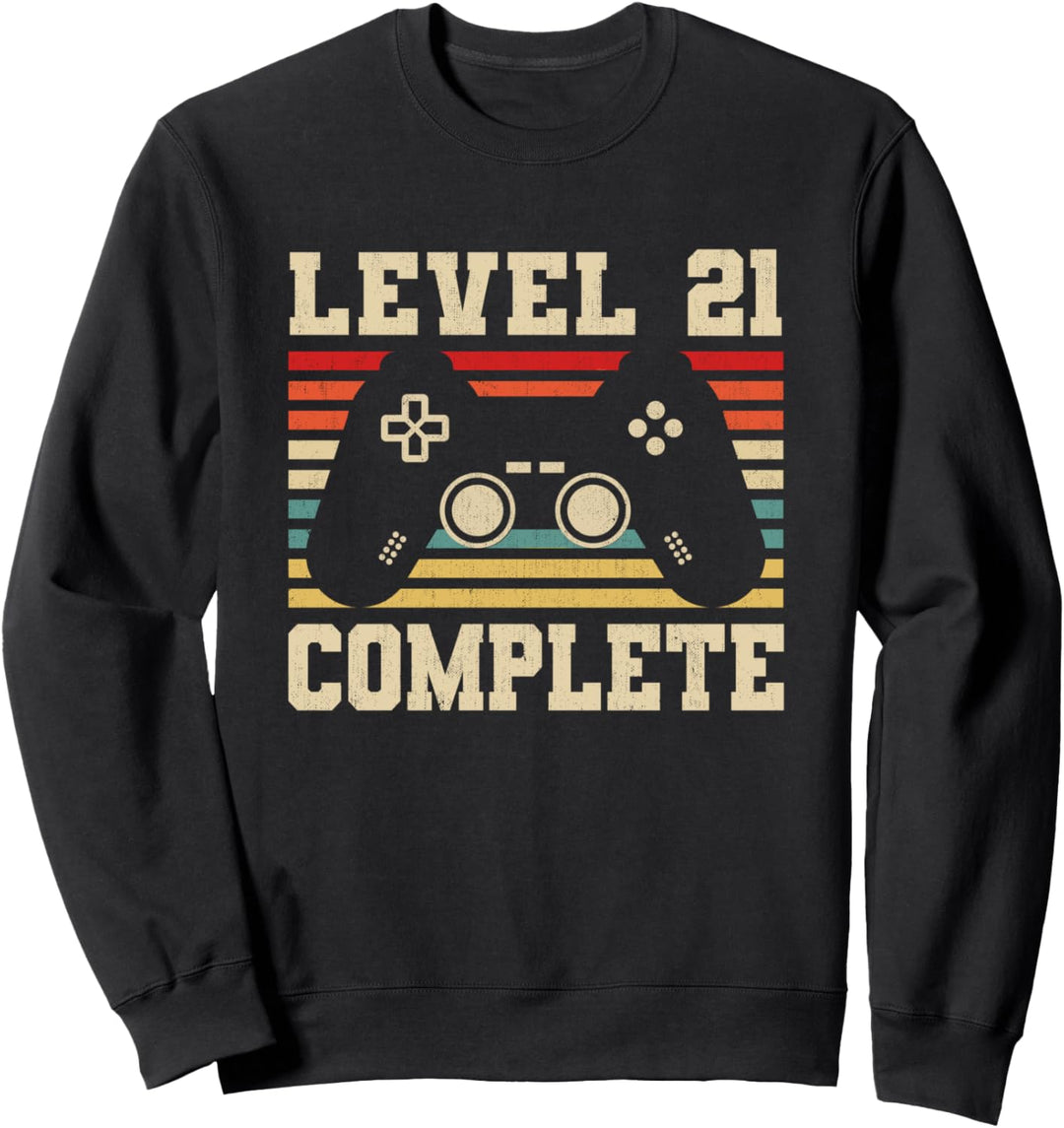 Level 21 Complete 21 Jahre Geburtstag Geschenk Video Gamer Sweatshirt