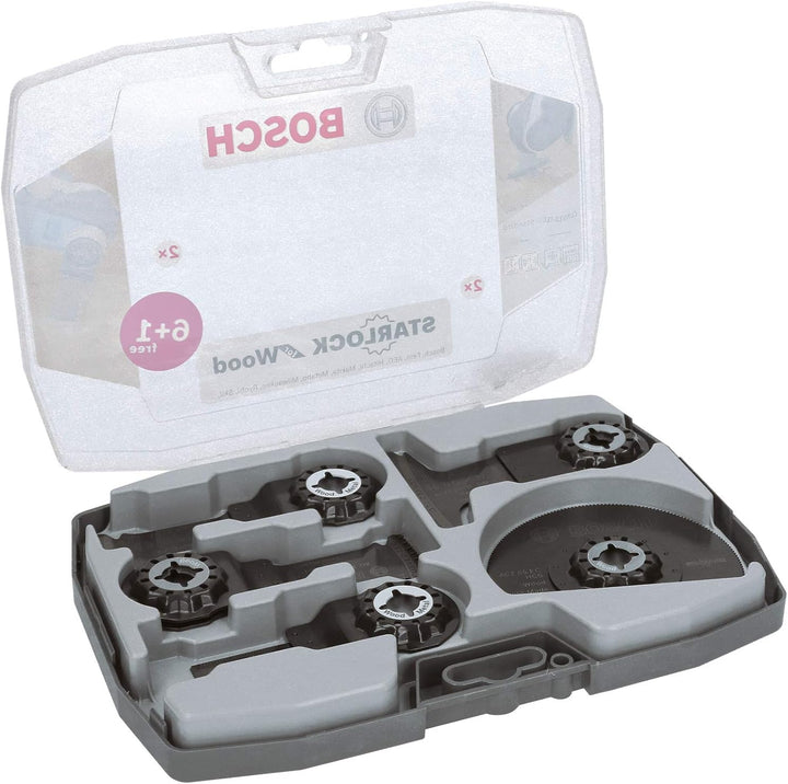 Bosch Professional 7 tlg. Starlock Tauchsägeblatt/Segmentsägeblatt Set (für Holz und Metall, Zubehör