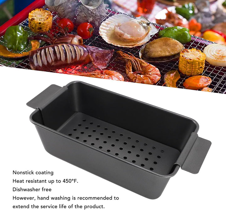 Antihaftbeschichtete Hackbratenpfanne mit Abtropfschale, Robuste Karbonstahlpfanne, Wärmeleitfähigke