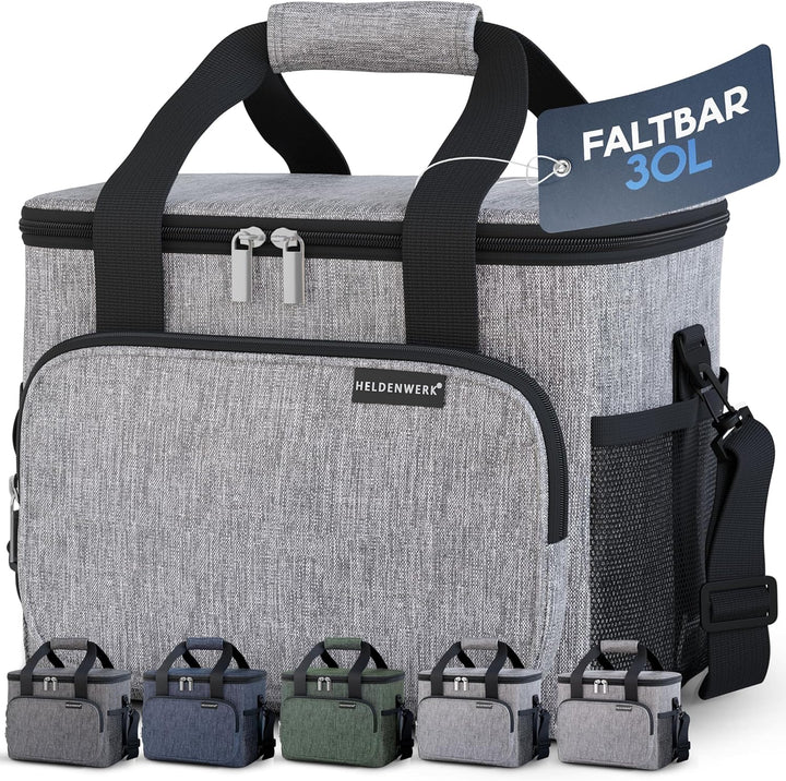 HELDENWERK Kühltasche Gross faltbar - Isolierte Kühlbox Thermotasche auslaufsicher & wasserdicht - P