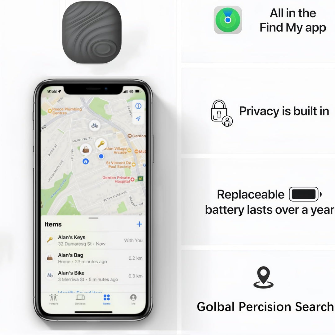 Nutale Air Schlüsselfinder Tag Kaffee - Only IOS - 4PCS Schlüssel Finden mit Bluetooth Finder Tracke